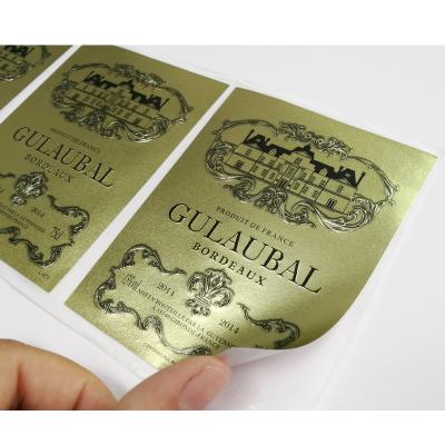 China Waterproof Hot Stamping Printing Private Vodka Beer Wine Glass Bottles Labels Gold Foil Luxury Wine Bottles Packaging Labels Sticker for sale