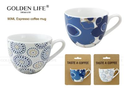 China Fantastische Reihe personifizierter Kaffeetasse-Porzellan-Espresso-mit Nizza blauem Blumen-Muster zu verkaufen