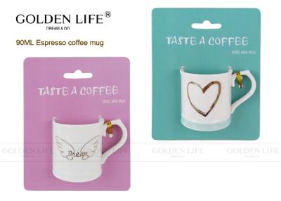 China Porzellan-Kaffeetasse-Liebes-Herz-Muster BSCI DISNEY der Kapazitäts-90ml bescheinigte zu verkaufen