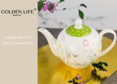 China Teekanne, keramische Blumenanfeuchter-Kaffee-Topf-Garten-Art der teekannen-35oz für Kunst-Geschenk, grün zu verkaufen