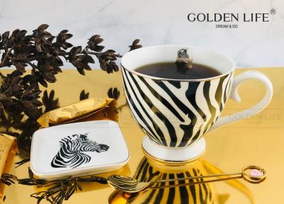 Китай New Bone China Type Animal Zebra Design With 9.5cm Square Dish Footed Custom Coffee Mug продается