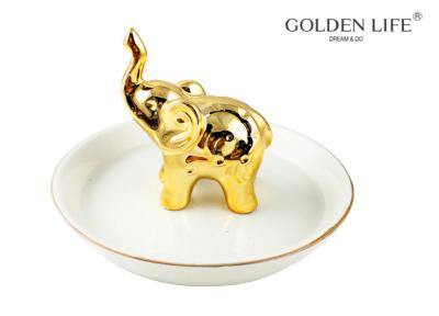 China Nordische Art-keramische Schmuck-Platten-goldene Elefant-Schmuck-Platte Ring Tray Decoration zu verkaufen