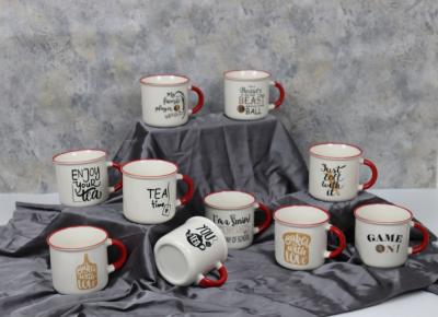 China Ceramic/Porcelain Tea/Coffee Mug with Handle retro style 320cc customized design available for sale