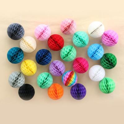 China Beautiful Tissue Paper Honeycomb Balls Round Party Decoration Paper Balls High Quality Colorful Tissue Paper Wholesale for sale