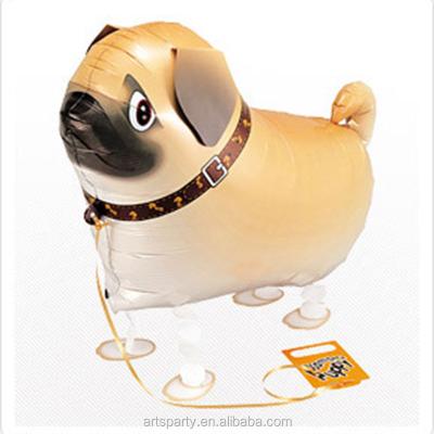 China Gift Toy Pugs Dog Foil Balloon Party Decoration Pet Walking Ball for sale