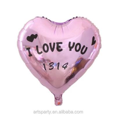 China Toy Wholesale promotional 18 inch heart shape foil helium balloon i love you for wedding valentine's day decoration for sale