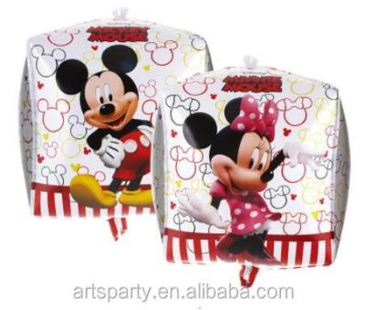 China Gift Toy Baby Shower Cube Foil Balloon Party Decoration Mickey&Minnie Mouse Gift Balloon for sale