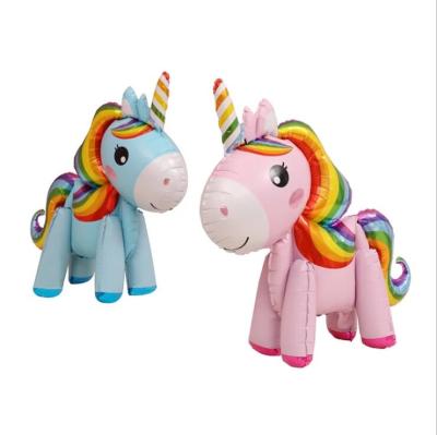 China Gift Toy 3D Rainbow Horse Balloon For Party Decoration Rainbow Unicorn Foil Balloon for sale