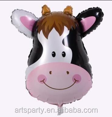 China Gift Toy Cow Head Foil Helium Balloon Party Decoration Animal Balloon for sale