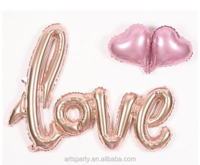 China Love Rose Gold Toy Promotional Letter Aluminum Foil Alphabet Balloon For Wedding Party Birthday Decoration for sale