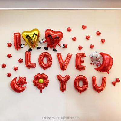 China Promotional Toy 16 Inch Red Letter Foil Balloon I LOVE YOU For Party/Birthday/Wedding Decoration Valentine's Day Letter Balloon Decoration for sale