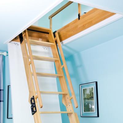 China Hotel Attic Electric Wooden Telescopic Ladder for sale