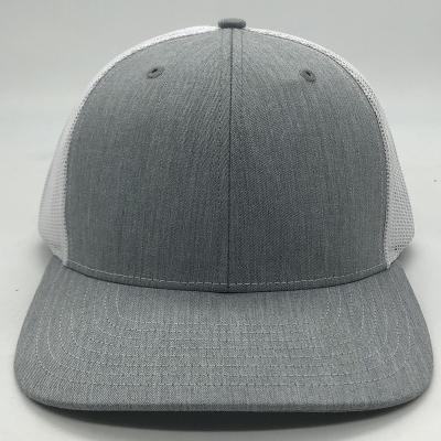 China JOINT Wholesale Custom Gray Color Mesh Snap 112 6 Panel Back Trucker Hat With Semi-Curve Brim for sale