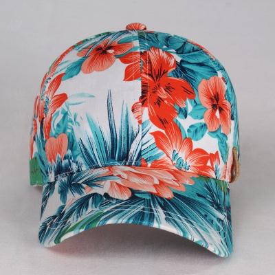 China COMMON Dad Hat Flower Printed Baseball Cap For Women Snapback Hat Curved Hats Sales for sale