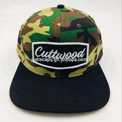 China Forest COMMON camouflage brim snapback hat cuttwood military short flat baseball caps for sale