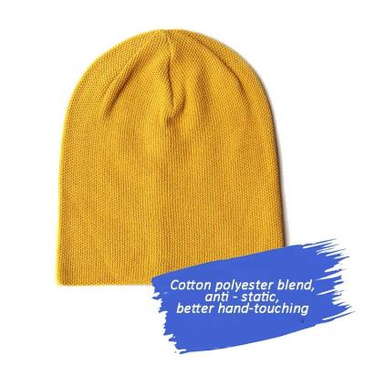 China JOINT Polyester Cotton Blended Breathable Knit Hat Trend Men And Women Stacked Hat for sale