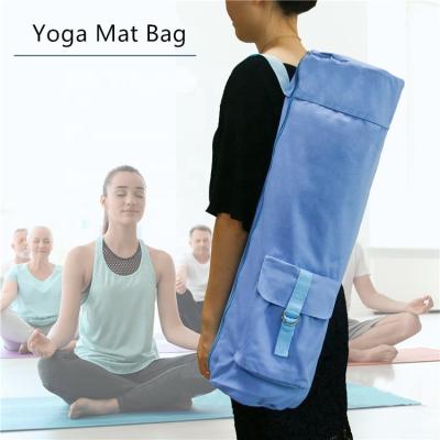 China Eco-Friendly Supfreedom Cotton Canvas Sling Shoulder Yoga Mat Bag With Pocket for sale