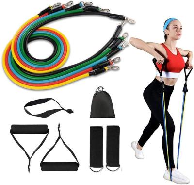 China Supfreedom 11pcs/set Resistance Bands Exercise Resistance Bands Fitness Elastic Pull Rope for sale