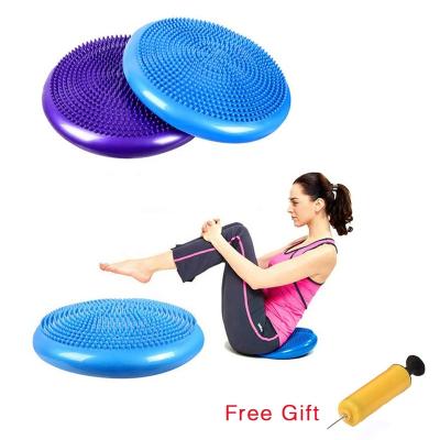 China 33cm Eco-friendly Inflatable PVC Yoga Massage Balance Pad Disc Shimmy Cushion for sale