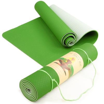 China Eco Friendly Eco Yoga Mat With Carrying Strap Double Layer Tape for sale