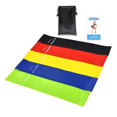 China Hot Selling Elastic Set of 5 Tiers Latex/TPE Fitness Exercise Booty Loop Band Resistance Bands for sale