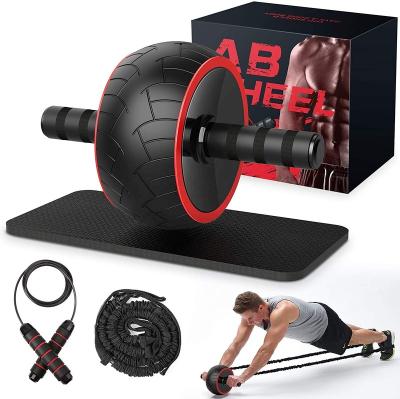 China 2021 Multifunctional New High Density Pressure-Resistant Multifunctional Abdominal Exercise Wheel Roller Set ab for sale