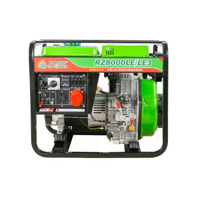 China SHRAISE RZ8000LE Max Power 6 Kw Diesel Generators Price 745*520*655 for sale