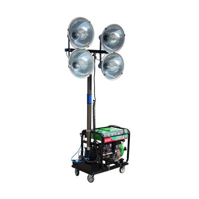 China Outdoor Construction RAISING G POWER 4* 1000W Metal Halide Generator 5kW Mobile Automatic Lifting-lowering Trailer Light Tower for sale