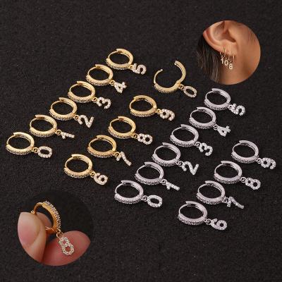 China CLASSIC Arabic Numbers 0-9 Drop Earrings For Women Stainless Steel Fashion Jewelry Birthday Gifts Ear Cuff Dangle Earrings For Girls for sale