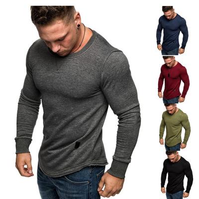 China Breathable O Neck Mens Hoodies Solid Color Mens Pullover Hoodies Fashion Long Sleeve Men Sweatshirt for sale