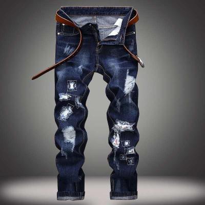 China European High Quality Breathable Plus Size Jeans Pants Men Washed Classic Straight Men Jean Pants for sale