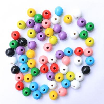 China Hot Sale Natural DIY Eco-Freindly Mixed Color Round Wooden Beads for sale