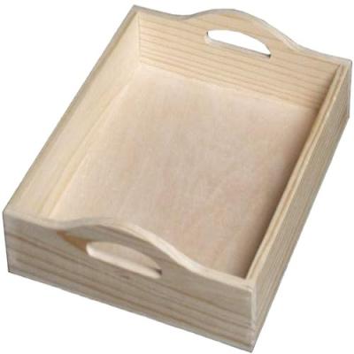 China Eco-Freindly Gift Set Unique Unfinished Pine Food Serving Wooden Serving Tray for sale