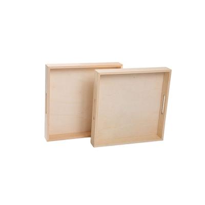 China Eco-Freindly Promotional Gift Wholesale Natural Wooden Custom Coffee Table Dinner Dishes With Wooden Trays for sale