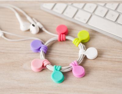 China For Hot Sale 8 Inear Earphone Soft Color Silicone Magnetic Cable Winter Storage Holder Clips Cable Winder for sale