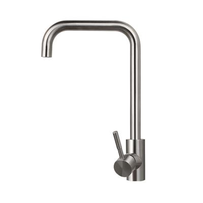 China Pull Out New Spray Cold And Hot Water Mixer Tap Brushed Single Handle Side SUS304 Sliver Stainless Steel Faucet For Kitchen Sink for sale