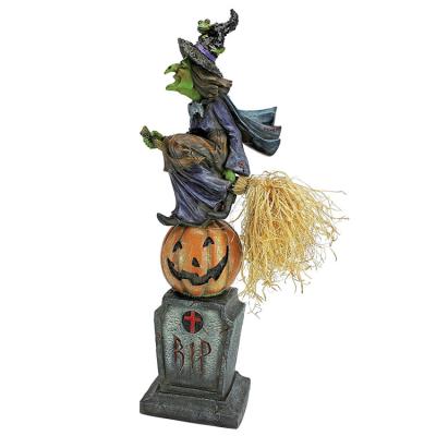 China Halloween Decoration Hot Sale Personalized Handmade Witchs Halloween Statue for sale