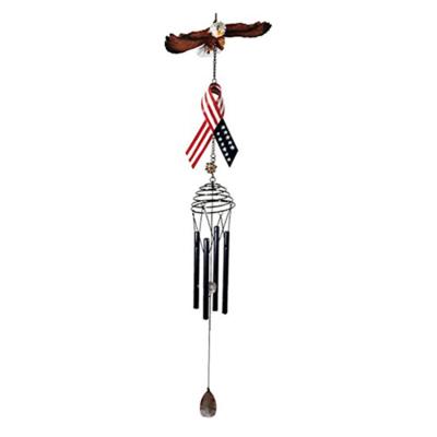 China Europe hot sale personalized metal+wood or metal+resin material patriotic wind chime for sale