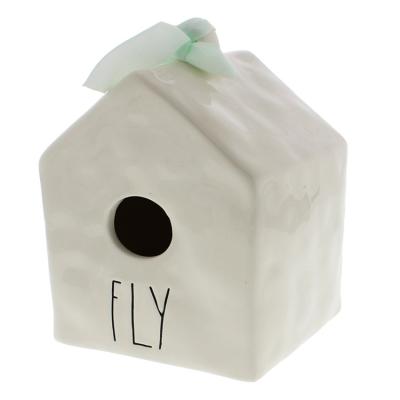 China Sustainable Hot Sale Personalized Handmade Ceramic White Bird House for sale