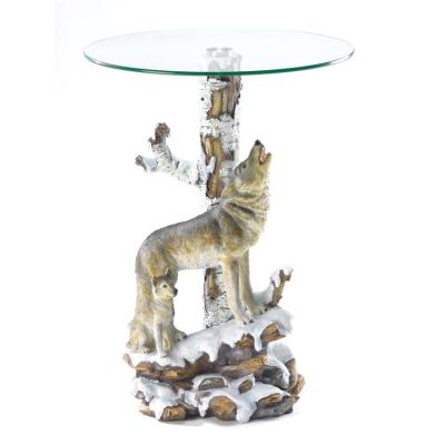 China Can Be Customized Hot Sale Personalized Handmade Polyresin Wolf Coffee Table for sale