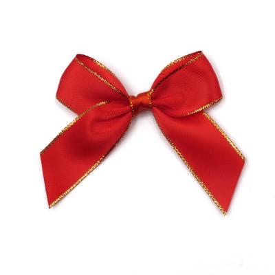 China Floral Holiday Celebration Decorated Red Ribbon Bows Wine Bottle Bow for sale