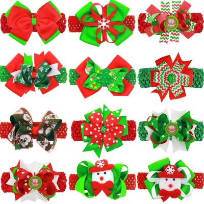 China Pure Handmade Wholesale Different Kinds Christmas Ribbon Hair Fancy Bow for sale