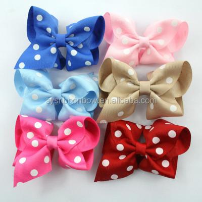 China 38mm Ribbon Dotted Grosgrain Ribbon Hair Boutique Bows for sale