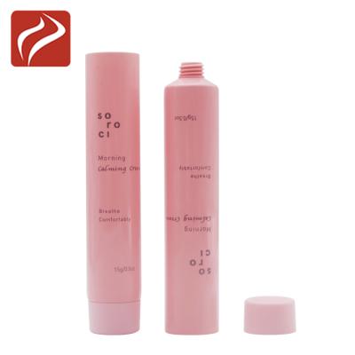 China D22mm Cosmetic PE Thick Pink Plastic Tube With Screw Cap Empty Facial Detergent Tube for sale