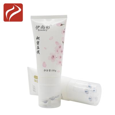 China D50mm Cosmetic PE White Plastic Tube With Roller Head Facial Detergent Container for sale