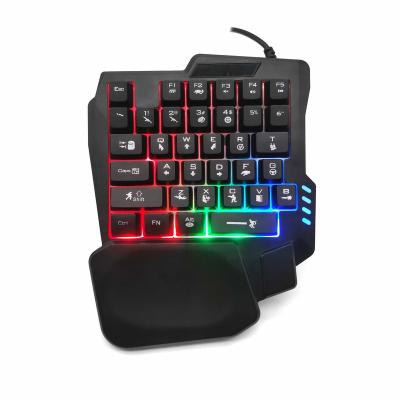 China Membrane Mini Gaming Keyboard Wired Backlit Handed Keyboard Suitable for Cell Phones and Computers for sale