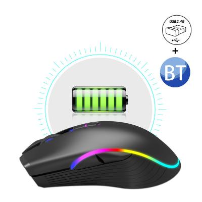 China Rechargeable Wireless LED Backlit Computer Ergonomic Gaming Mouse RGB Gaming Mouse Wireless Mouse For Laptop PC for sale