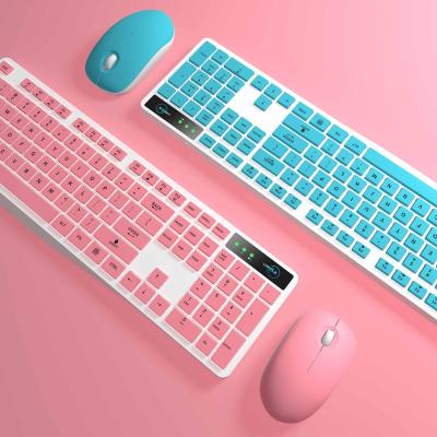 China Latest Waterproof Cheap Suitable Girl Desktop Wireless Computer Keyboard And Mouse Combo for sale