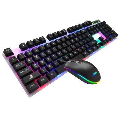 China Waterproof 104 Keys Wired Black White Black Cheap White USB Gaming Keyboard And Mouse Combo for sale