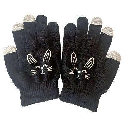 China Soft/Warm/Comfortable/Breathable Texting Stretch Kids Class Gloves Winter Tablet Acrylic Fibers Knitted Gloves Smartphone Magic Touch Screen Gloves for sale